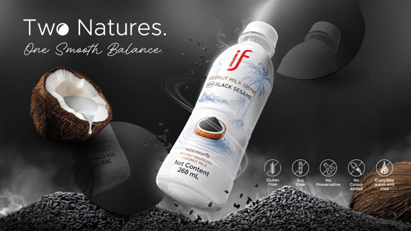 Coconut Milk drink with Black sesame
